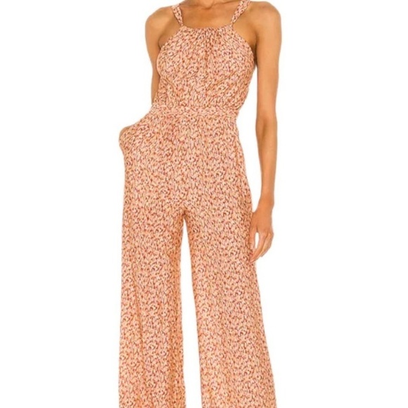 Jonathan Simkhai NWT Serenity Brown Textured Dot Jumpsuit XS Revolve Resortwear - Picture 5 of 16